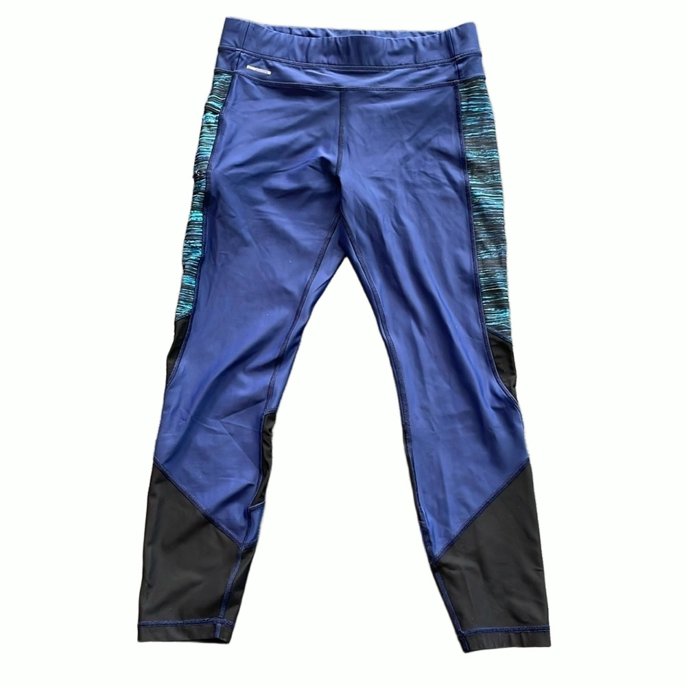 SzM Lole Burst Leggings Blue with Black mesh detailing EUC